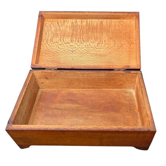 Vintage Moody Art Wooden Box Hinged Equestrian Hunting Dogs - Picture 5 of 6